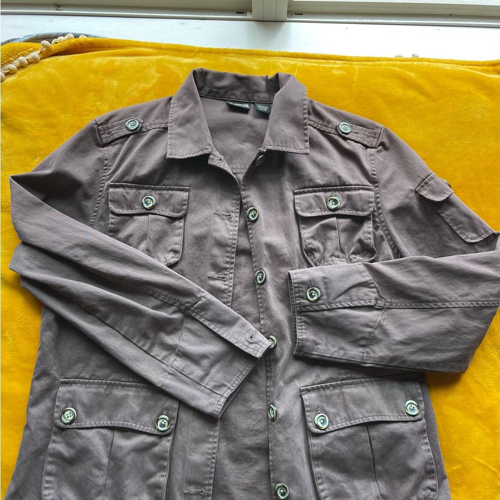 GUIDE SERIES Brown Functional Pockets Buttons Light Jacket Womens Size Large